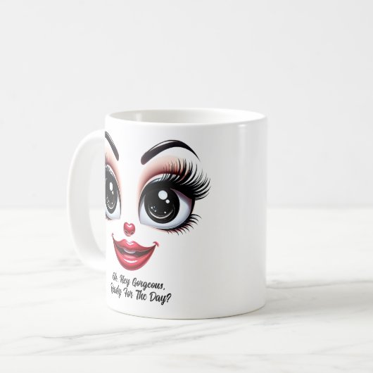 Hey Gorgeous,  Fabulous Eyes Funny Face Kaffeetasse (Vorderseite Links)