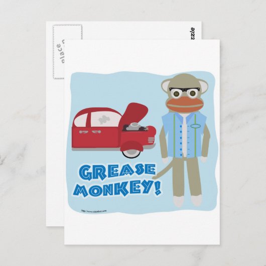 Hey Grease Monkey Postkarte (Vorne/Hinten)