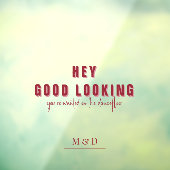 Hey gut aussehen | Hochzeitsmonogramm Fensteraufkleber (Blatt 3)