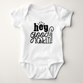 Hey guter Blick Typografisches Zitat Kunst Design Baby Strampler