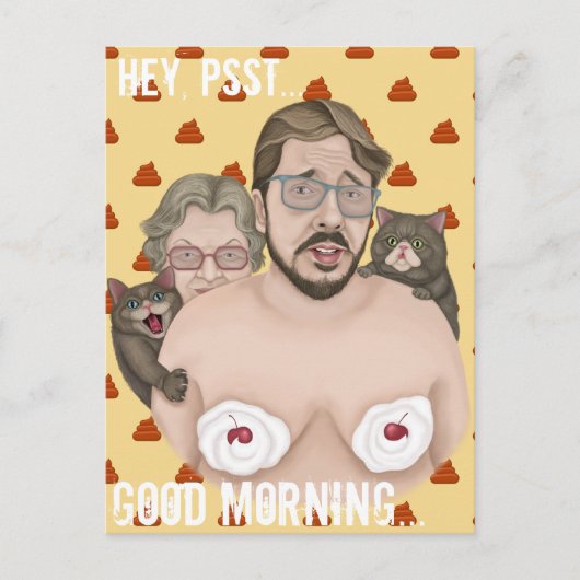 Hey, guter Morgen Postkarte (Vorderseite)