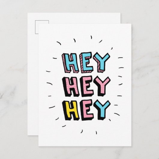 Hey Hey Postkarte (Vorne/Hinten)