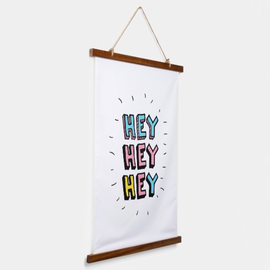 Hey Hey Wandteppich Mit Holzrahmen (Gewinkelt)