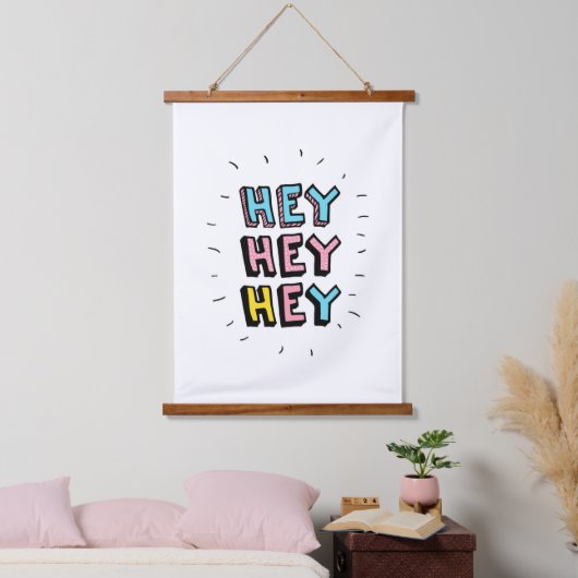 Hey Hey Wandteppich Mit Holzrahmen (Schlafzimmer)