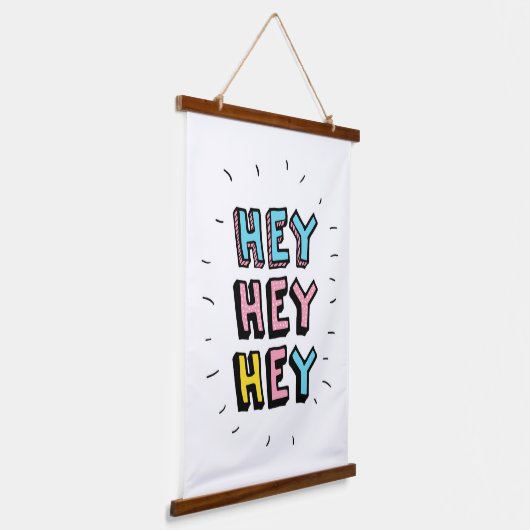 Hey Hey Wandteppich Mit Holzrahmen (Gewinkelt)
