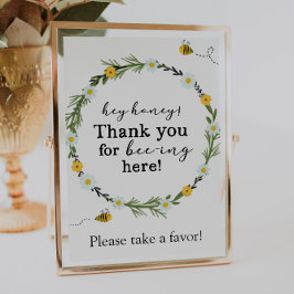 Hey Honey Bee Favor Sign Poster