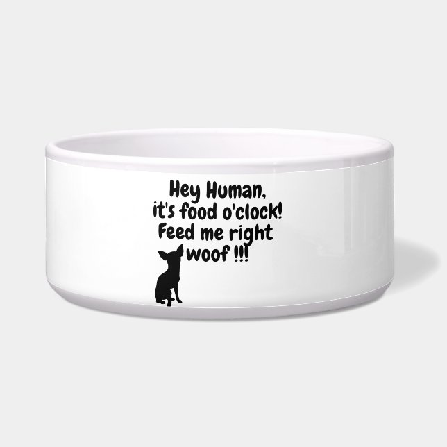 Hey, Hooman! Das Essen um die Uhr! Hundeschuhe Napf (Vorderseite)