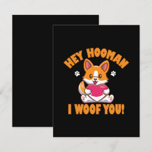 Hey Hooman I Woof You Mitteilungskarte