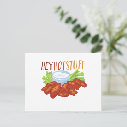 Hey Hot Stuff Postkarte (Stehend Vorderseite)