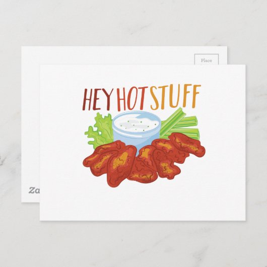 Hey Hot Stuff Postkarte (Vorne/Hinten)