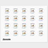 Hey Hot Tea Funny Cuppa Tea Pun Runder Aufkleber (Blatt)