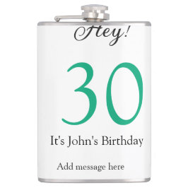 Hey it's 30th birthday green black bold letter nam flachmann