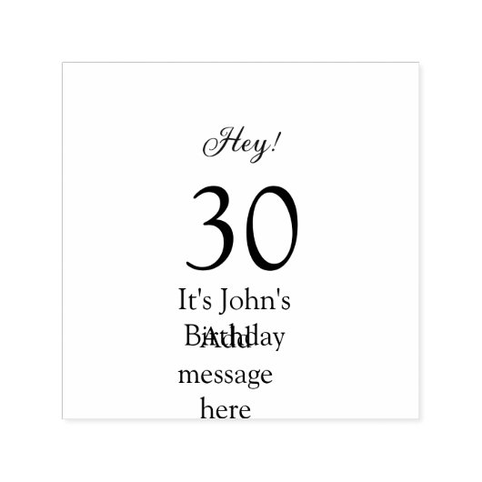 Hey it's 30th birthday green black bold letter nam permastempel (Design)
