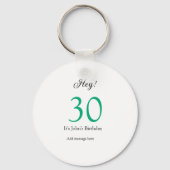 Hey it's 30th birthday green black bold letter nam schlüsselanhänger (Rückseite)