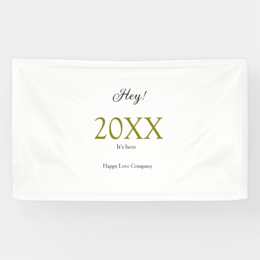 Hey it's new year add year gold black simple. Mini Banner (Horizontal)