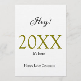 Hey it's new year add year gold black simple. Mini Einladung