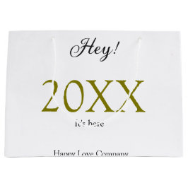 Hey it's new year add year gold black simple. Mini Große Geschenktüte