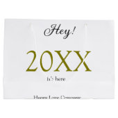 Hey it's new year add year gold black simple. Mini Große Geschenktüte (Rückseite)