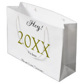 Hey it's new year add year gold black simple. Mini Große Geschenktüte (Rückseite Schrägansicht)