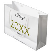 Hey it's new year add year gold black simple. Mini Große Geschenktüte (Vorderseite Schrägansicht)