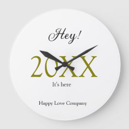 Hey it's new year add year gold black simple. Mini Große Wanduhr