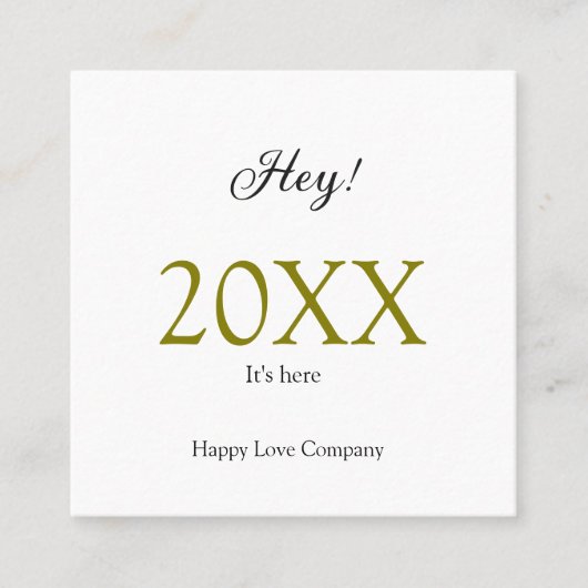 Hey it's new year add year gold black simple. Mini Quadratische Visitenkarte (Vorderseite)