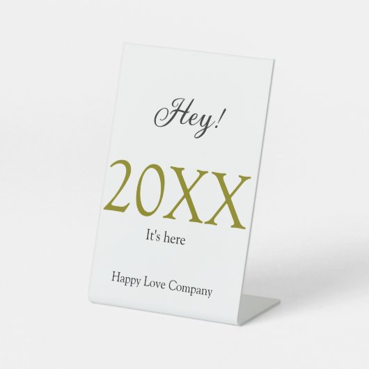 Hey it's new year add year gold black simple. Mini Sockelschild (Vorderseite)