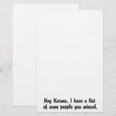 Hey Karma.. Briefpapier (Vorne/Hinten)