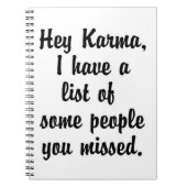 Hey Karma.. Notizblock (Vorderseite)