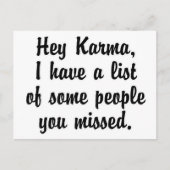 Hey Karma.. Postkarte (Vorderseite)