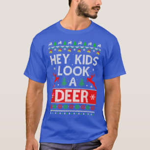 Hey Kinder schauen eine Hirschfamilie hässlich Wei T-Shirt
