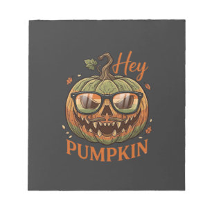 Hey Kürbis Halloween Kürbislaterne Brille Schnurrb Notizblock