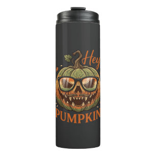 Hey Kürbis Halloween Kürbislaternen Brille Schnurr Thermosbecher