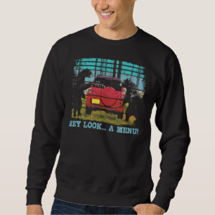 Hey Look Ein Menü Bär Camping Retro Vintage Camper Sweatshirt