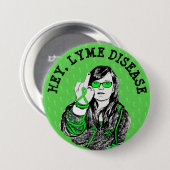 Hey Lyme Disease Awareness Ribbons Button (Vorne & Hinten)