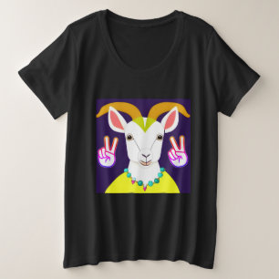 Hey Mädchen Ziege Große Größe T-Shirt