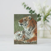 Hey, Mama Weck auf! Tiger und Mutter Postkarte (Stehend Vorderseite)