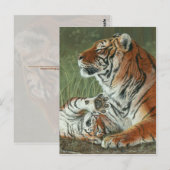 Hey, Mama Weck auf! Tiger und Mutter Postkarte (Vorne/Hinten)