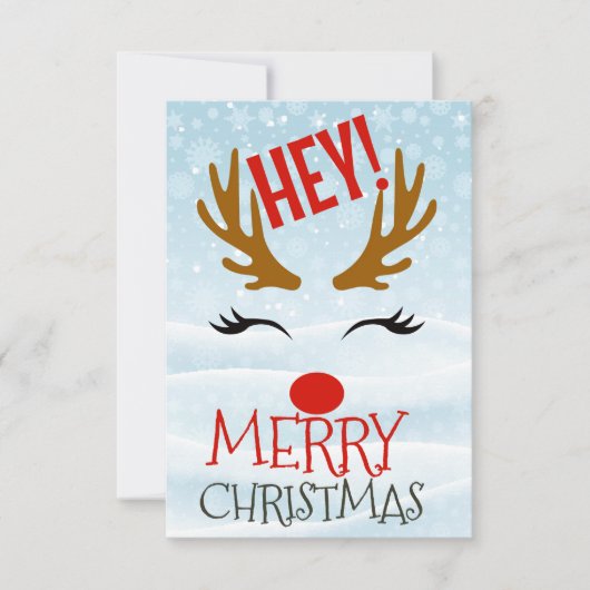 Hey! Merry Christmas Dankeskarte (Vorderseite)