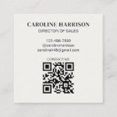 Hey moderner Minimal kühne Typografie QR Code Blac Quadratische Visitenkarte (Rückseite)