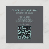 Hey Moderner Minimalistischer, farbiger QR-Code gr Quadratische Visitenkarte (Rückseite)