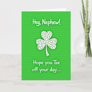 Hey Neffe Shamrock Tag Karte