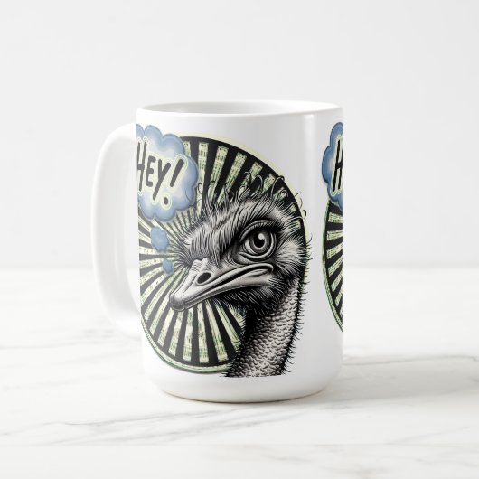 Hey Ostrich Bubble Mug Kaffeetasse (Vorderseite Links)
