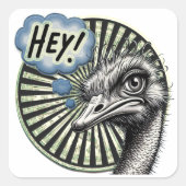 "Hey Ostrich" Bubble Thought Sticker (Vorderseite)