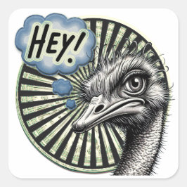 "Hey Ostrich" Bubble Thought Sticker