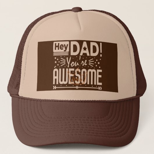 Hey Papa Du Bist Großartig Typography-Geschenk Truckerkappe (Vorderseite)