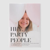 Hey Party Leute! Extravagantes Foto Grad Pergament Einladungen (Vorderseite)