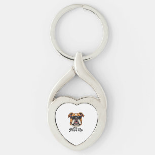 Hey Paws hoch Vintage Bulldogge mit Sonnenbrille L Schlüsselanhänger