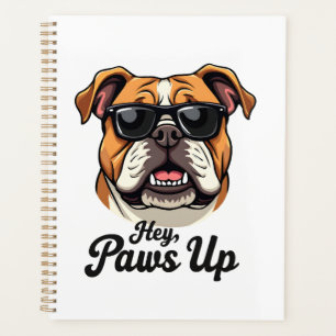 Hey Pfoten hoch Vintage Bulldogge mit Sonnenbrille Planer