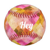 Hey Pink Wasserfarbe Geometrisches Muster Baseball (Rückseite)